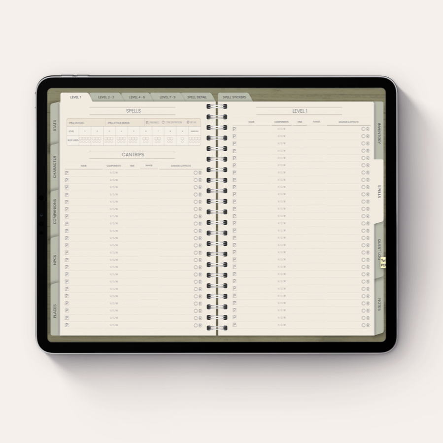 Digital Campaign Notes | Dungeons and Dragons 5e Digital Journal - Sphinx Stationery-Digital Journal