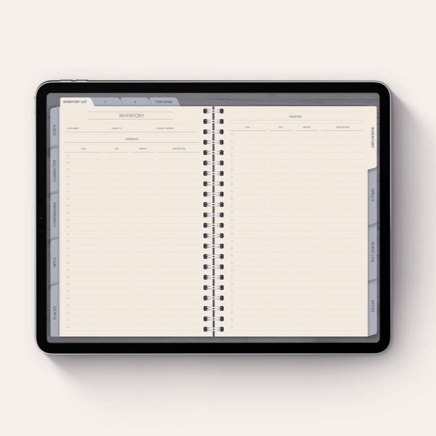 Digital Campaign Notes | Dungeons and Dragons 5e Digital Journal - Sphinx Stationery-Digital Journal