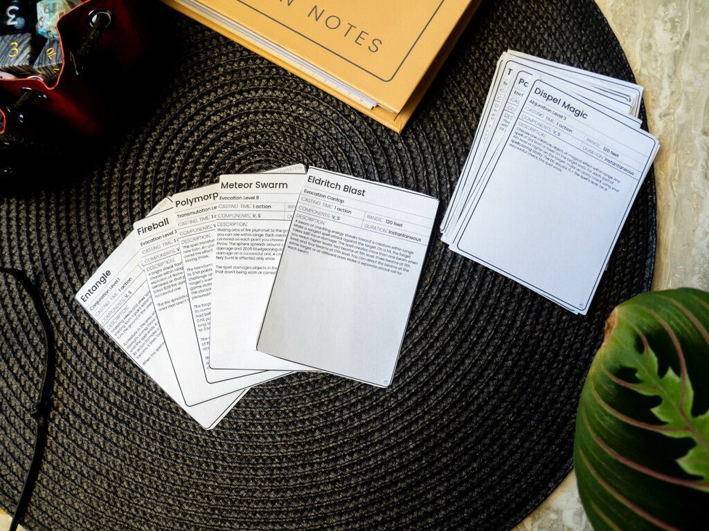 FREE Dungeons & Dragons 5e Spell Cards Printout - Sphinx Stationery-Freebie