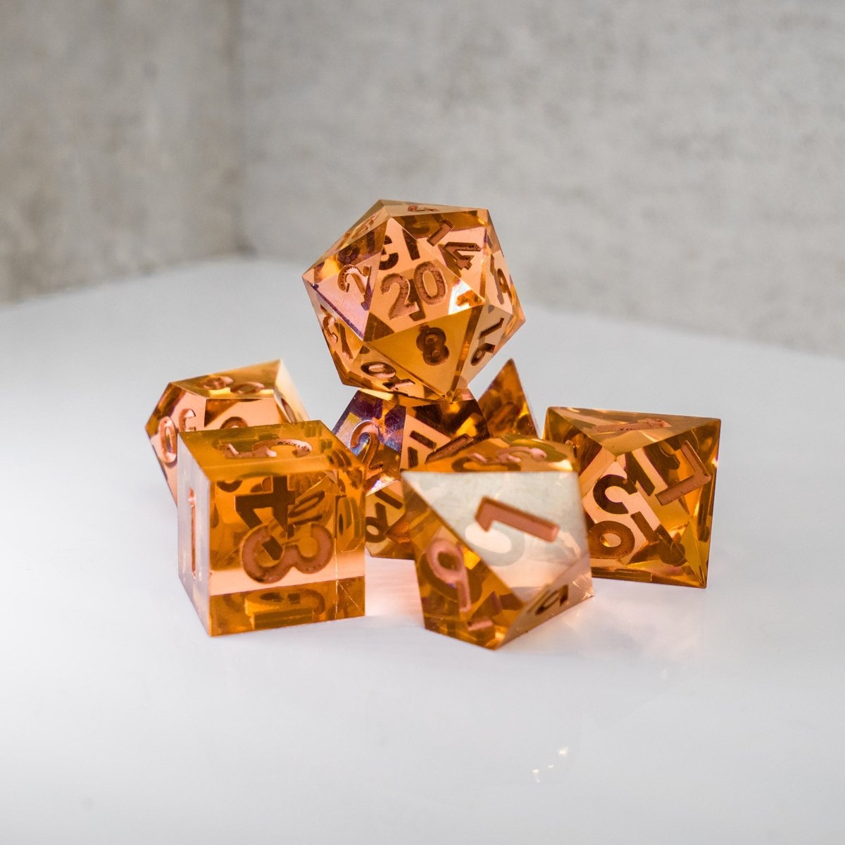 Monochrome Sharp Edge Resin Dice - Sphinx Stationery - Dice