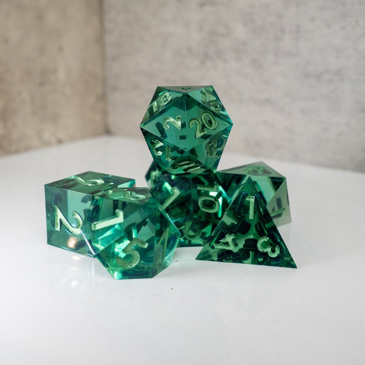 Monochrome Sharp Edge Resin Dice - Sphinx Stationery - Dice
