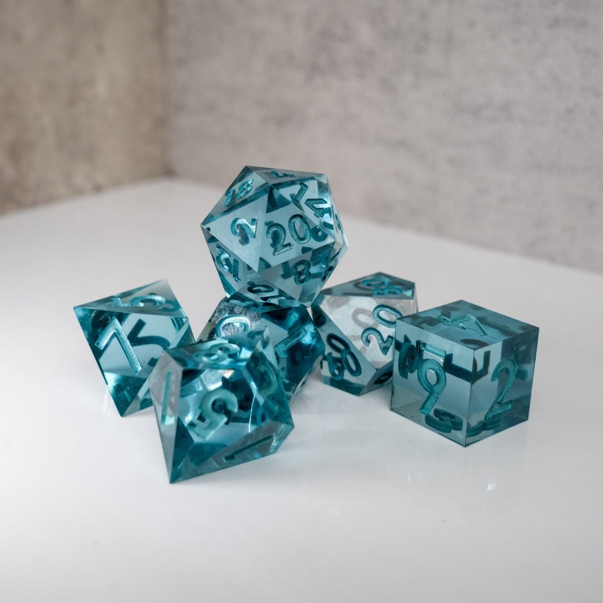 Monochrome Sharp Edge Resin Dice - Sphinx Stationery - Dice