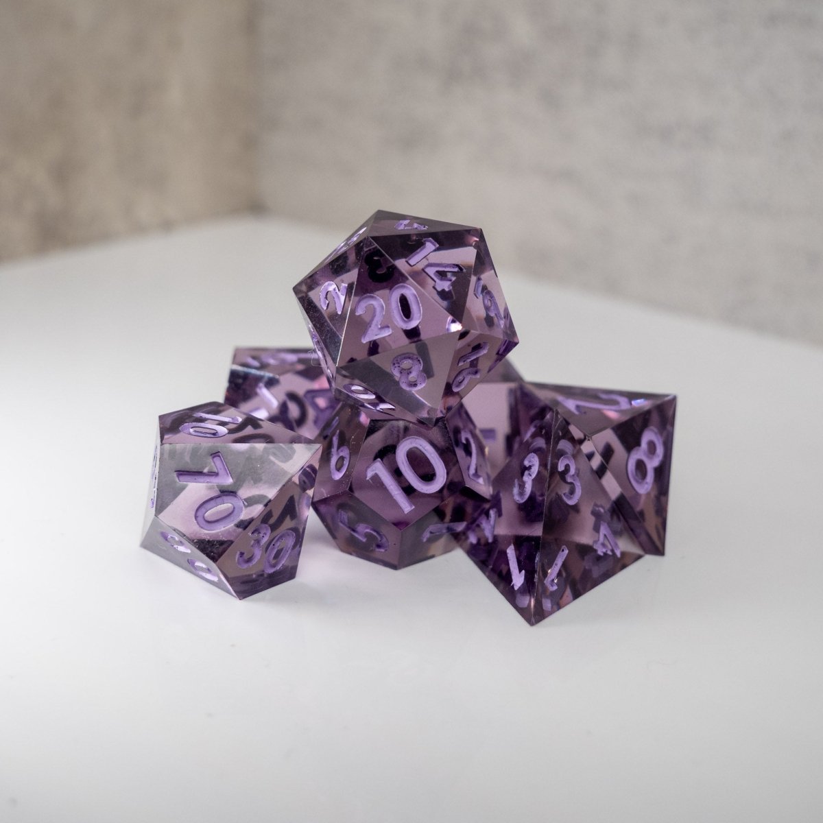 Monochrome Sharp Edge Resin Dice - Sphinx Stationery - Dice