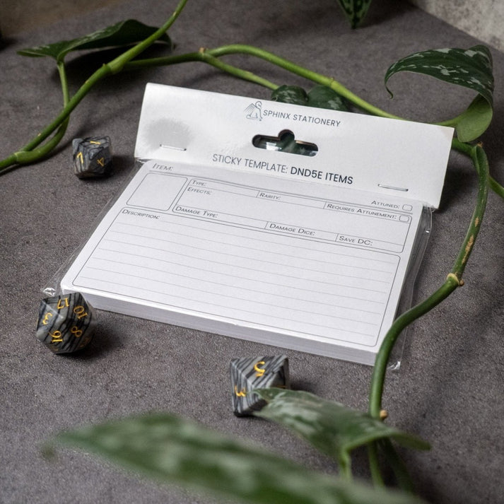 Sticky Template: D D5e Item Sphinx Stationery
