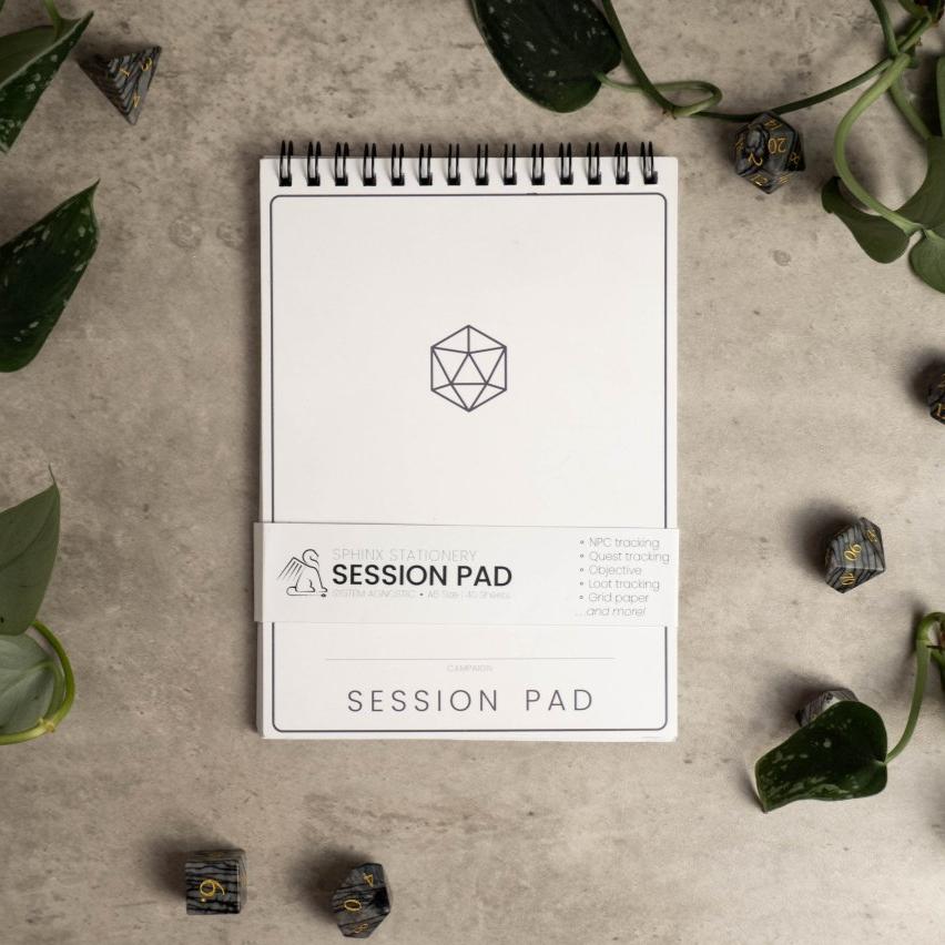 Session Pad | System Agnostic TTRPG Session Notepad – Sphinx Stationery